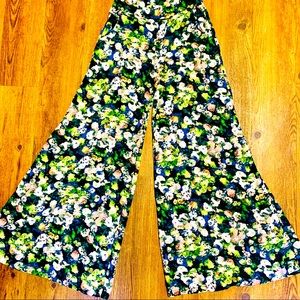 Sheer Floral Wide Leg Coverup  Pants